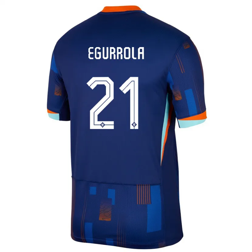 Danxen Mujer Camiseta Países Bajos Damaris Egurrola #21 Azul 2ª Equipación 24-26 La Camisa México
