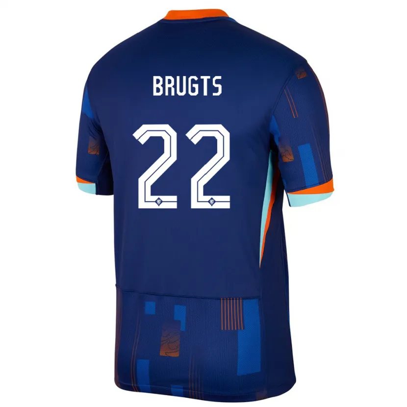 Danxen Mujer Camiseta Países Bajos Esmee Brugts #22 Azul 2ª Equipación 24-26 La Camisa México