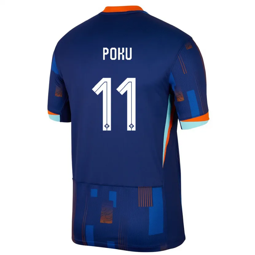 Danxen Mujer Camiseta Países Bajos Ernest Poku #11 Azul 2ª Equipación 24-26 La Camisa México