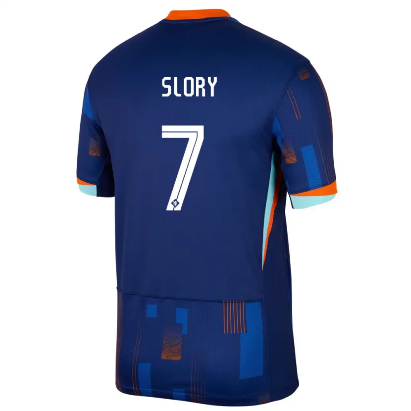 Danxen Mujer Camiseta Países Bajos Jaden Slory #7 Azul 2ª Equipación 24-26 La Camisa México