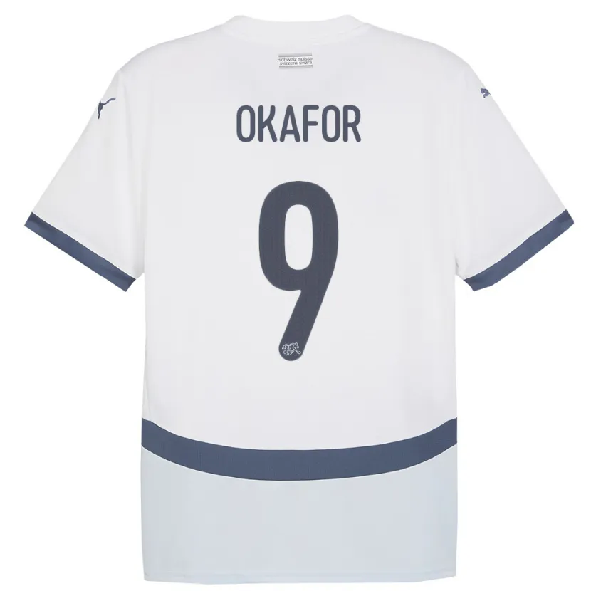 Danxen Mujer Camiseta Suiza Noah Okafor #9 Blanco 2ª Equipación 24-26 La Camisa México