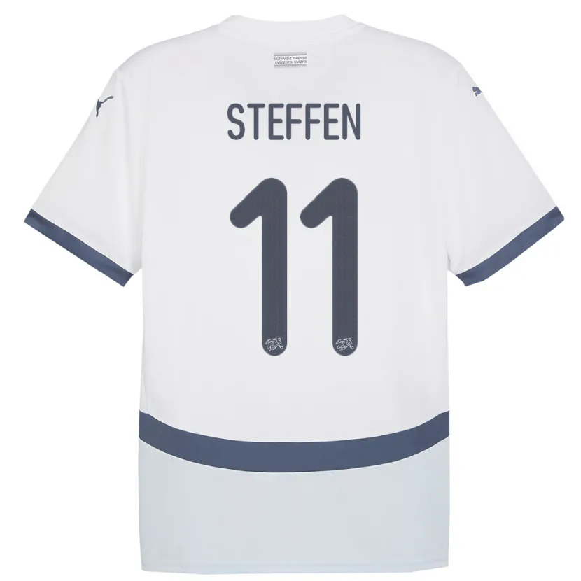 Danxen Mujer Camiseta Suiza Renato Steffen #11 Blanco 2ª Equipación 24-26 La Camisa México