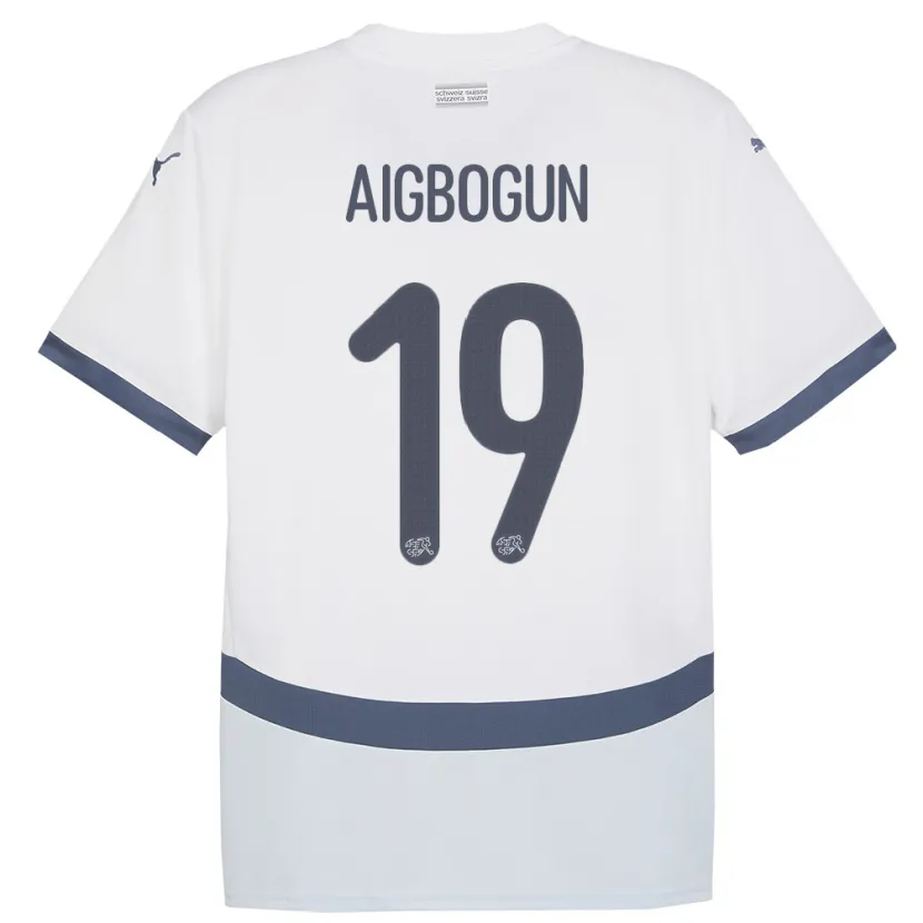 Danxen Mujer Camiseta Suiza Eseosa Aigbogun #19 Blanco 2ª Equipación 24-26 La Camisa México