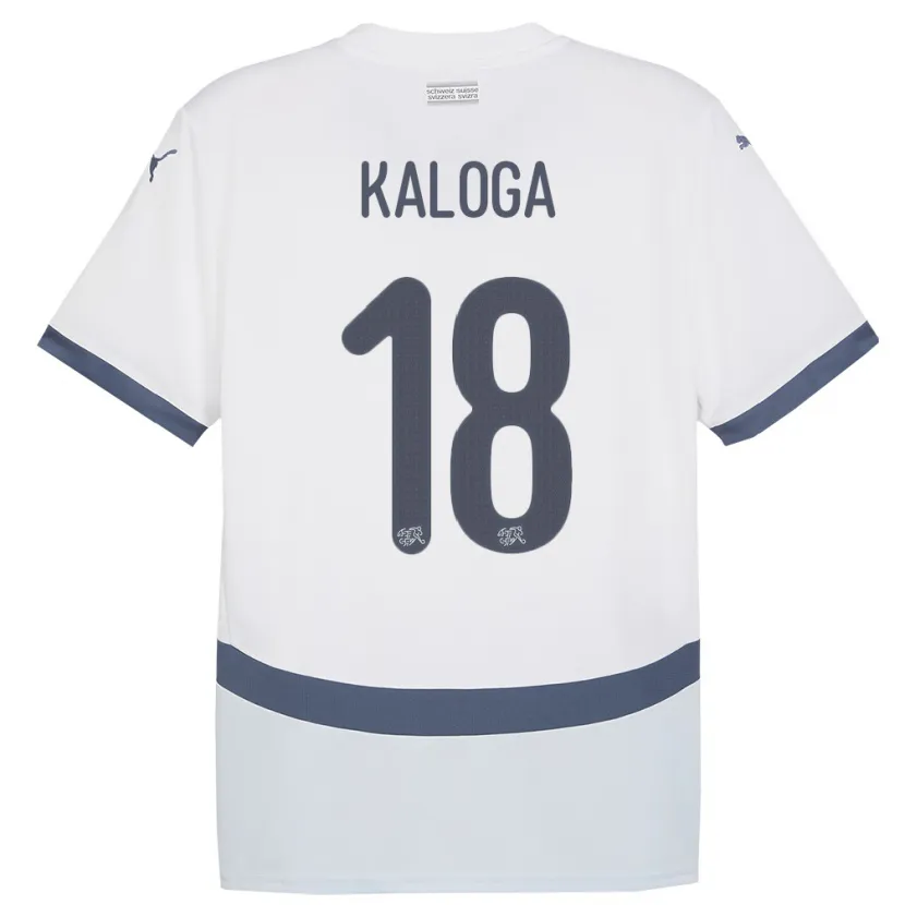 Danxen Mujer Camiseta Suiza Issa Kaloga #18 Blanco 2ª Equipación 24-26 La Camisa México
