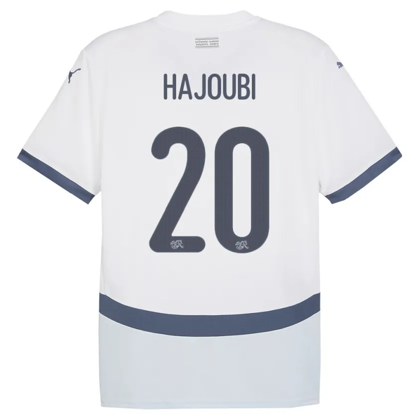 Danxen Mujer Camiseta Suiza Amin Hajoubi #20 Blanco 2ª Equipación 24-26 La Camisa México