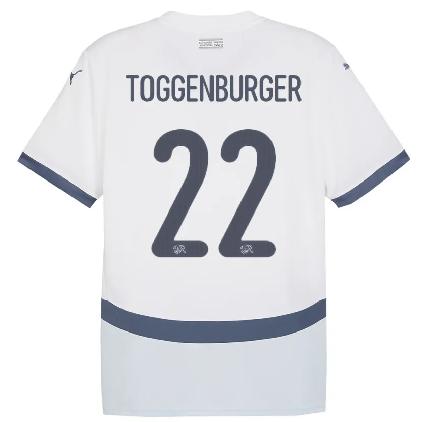 Danxen Mujer Camiseta Suiza Nando Toggenburger #22 Blanco 2ª Equipación 24-26 La Camisa México