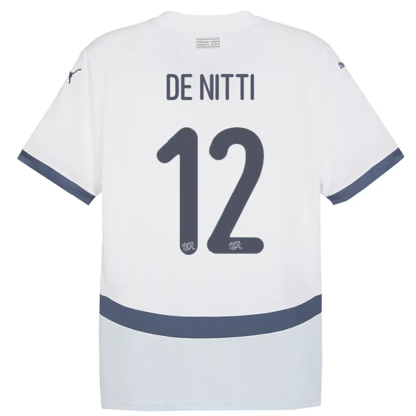 Danxen Mujer Camiseta Suiza Gianni De Nitti #12 Blanco 2ª Equipación 24-26 La Camisa México