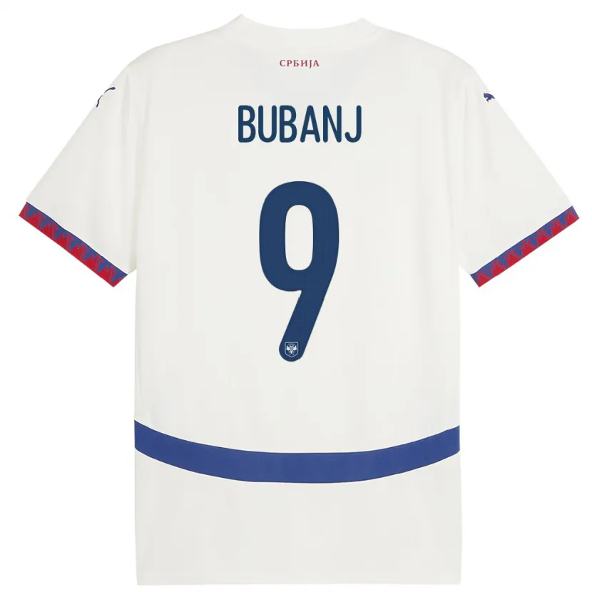 Danxen Mujer Camiseta Serbia Mateja Bubanj #9 Blanco 2ª Equipación 24-26 La Camisa México