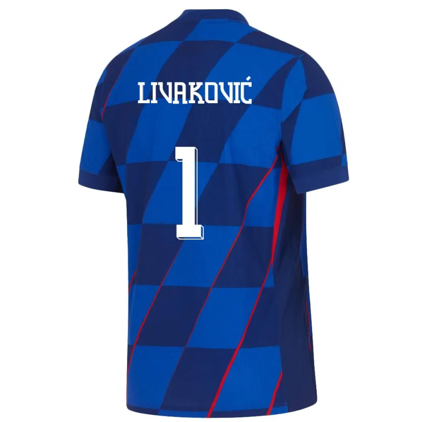 Danxen Mujer Camiseta Croacia Dominik Livakovic #1 Azul 2ª Equipación 24-26 La Camisa México