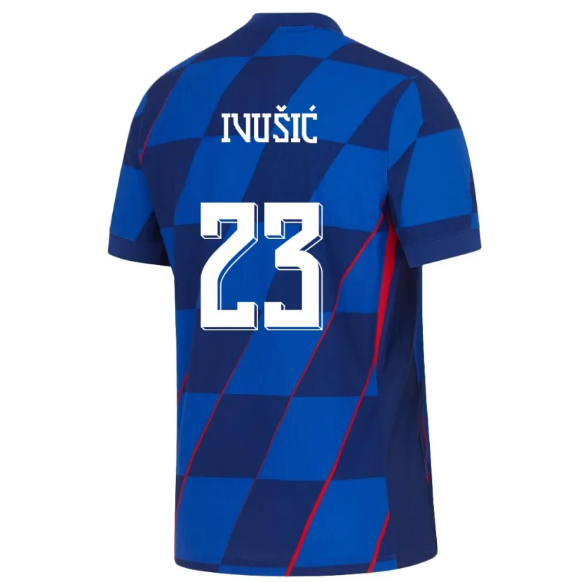 Danxen Mujer Camiseta Croacia Ivica Ivusic #23 Azul 2ª Equipación 24-26 La Camisa México