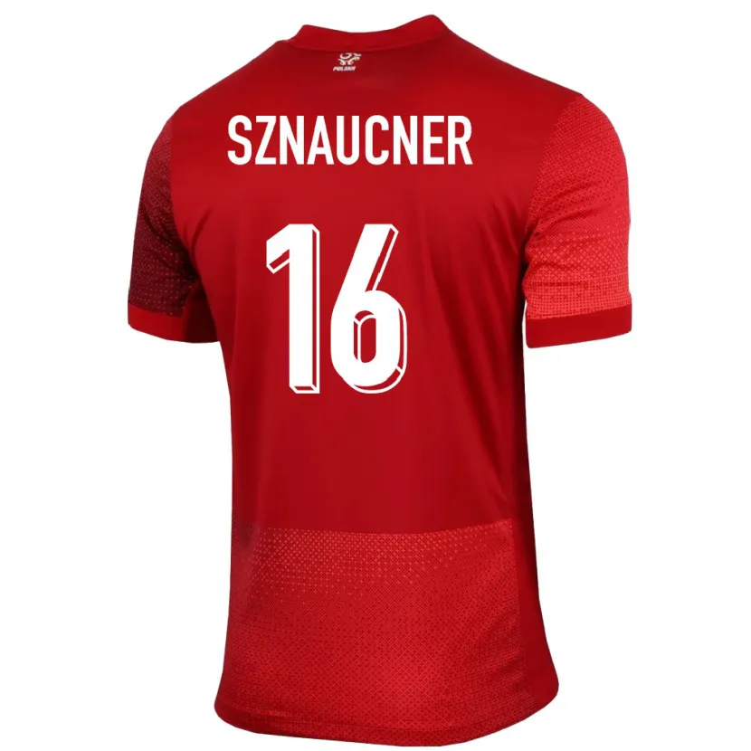 Danxen Mujer Camiseta Polonia Maksymilian Sznaucner #16 Rojo 2ª Equipación 24-26 La Camisa México