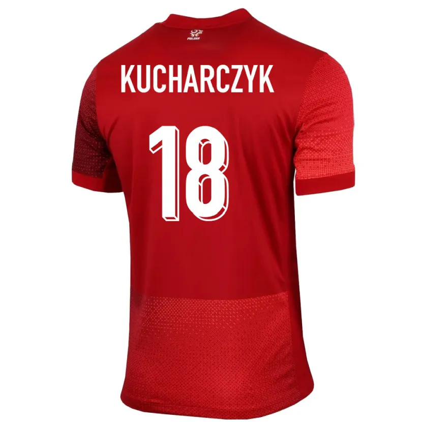 Danxen Mujer Camiseta Polonia Filip Kucharczyk #18 Rojo 2ª Equipación 24-26 La Camisa México
