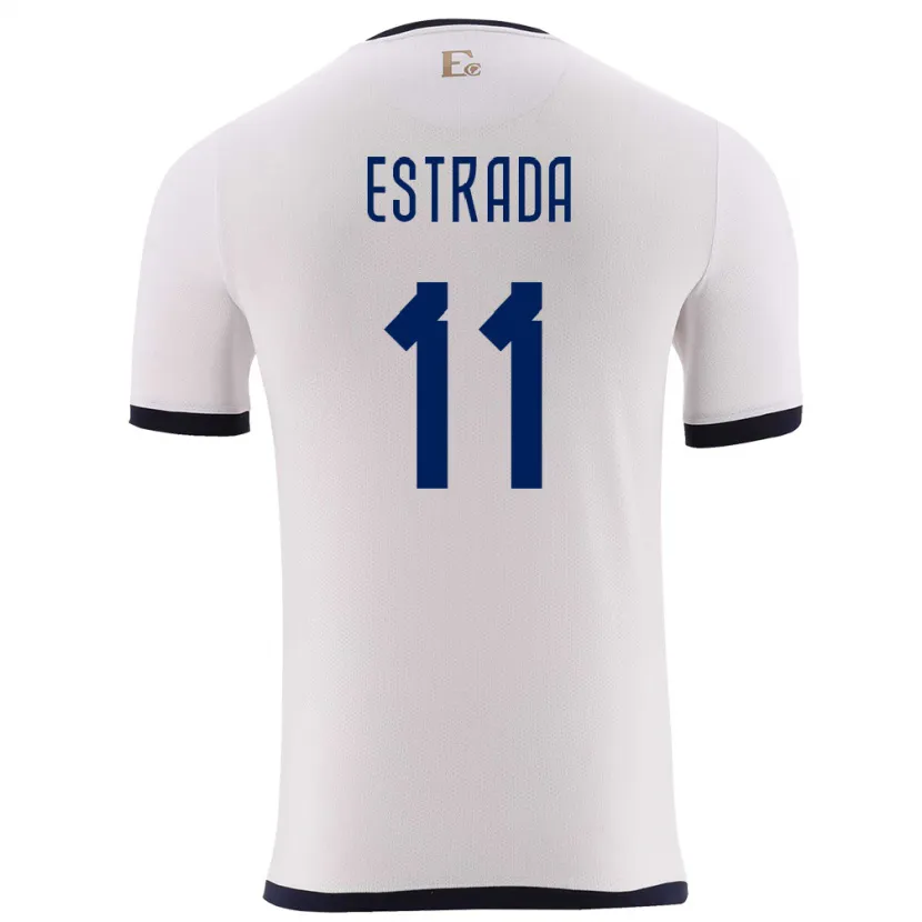 Danxen Mujer Camiseta Ecuador Michael Estrada #11 Blanco 2ª Equipación 24-26 La Camisa México