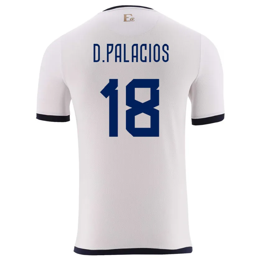 Danxen Mujer Camiseta Ecuador Diego Palacios #18 Blanco 2ª Equipación 24-26 La Camisa México