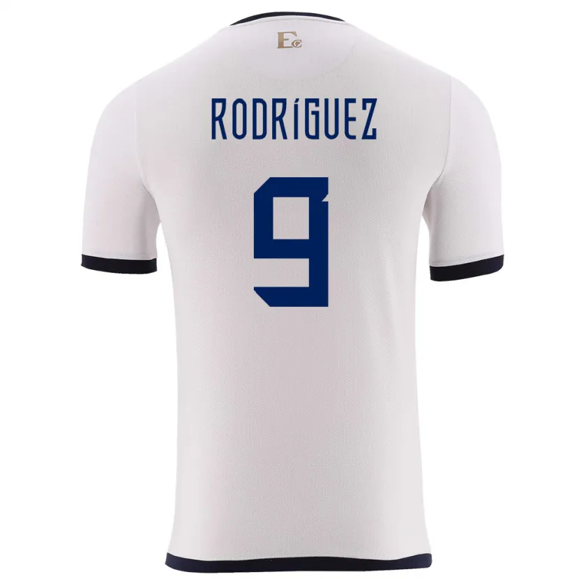 Danxen Mujer Camiseta Ecuador Ingrid Rodriguez #9 Blanco 2ª Equipación 24-26 La Camisa México