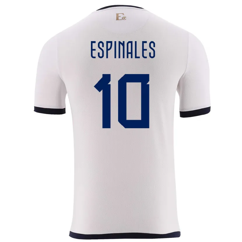 Danxen Mujer Camiseta Ecuador Joselyn Espinales #10 Blanco 2ª Equipación 24-26 La Camisa México