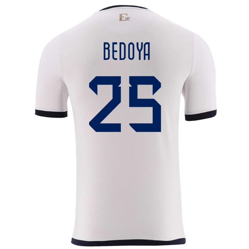 Danxen Mujer Camiseta Ecuador Jaydah Bedoya #25 Blanco 2ª Equipación 24-26 La Camisa México