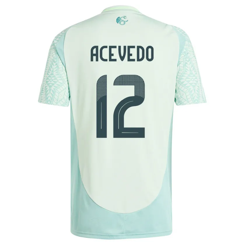 Danxen Mujer Camiseta México Carlos Acevedo #12 Lino Verde 2ª Equipación 24-26 La Camisa México