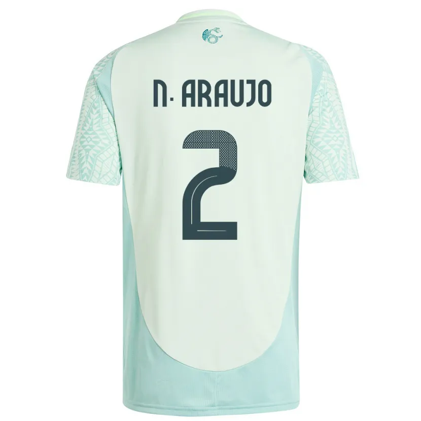 Danxen Mujer Camiseta México Nestor Araujo #2 Lino Verde 2ª Equipación 24-26 La Camisa México