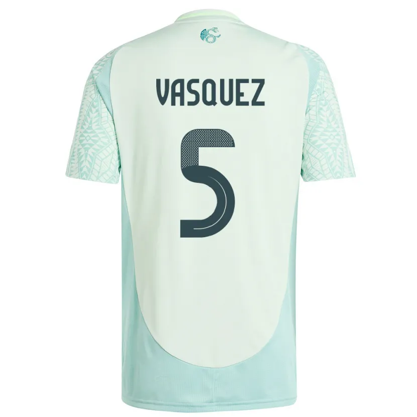Danxen Mujer Camiseta México Johan Vasquez #5 Lino Verde 2ª Equipación 24-26 La Camisa México