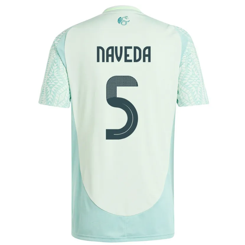 Danxen Mujer Camiseta México Santiago Naveda #5 Lino Verde 2ª Equipación 24-26 La Camisa México