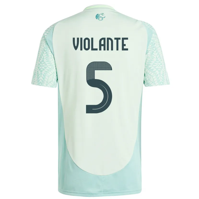 Danxen Mujer Camiseta México Isaias Violante #5 Lino Verde 2ª Equipación 24-26 La Camisa México