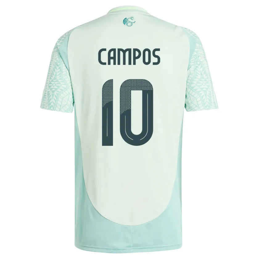 Danxen Mujer Camiseta México Karel Campos #10 Lino Verde 2ª Equipación 24-26 La Camisa México