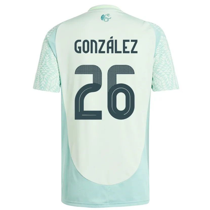 Danxen Mujer Camiseta México Bryan Gonzalez #26 Lino Verde 2ª Equipación 24-26 La Camisa México