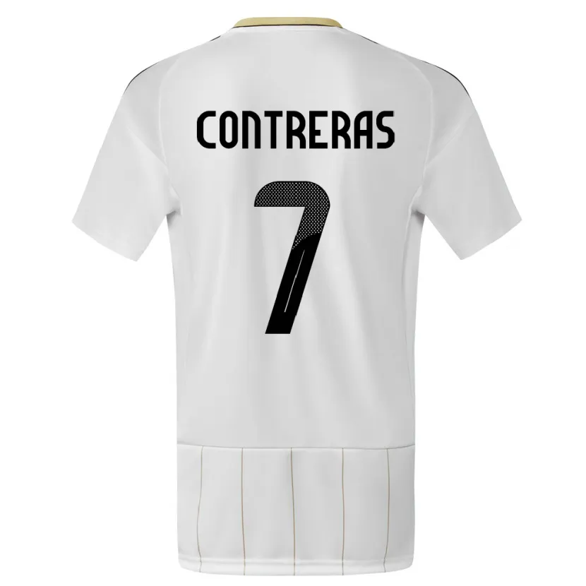 Danxen Mujer Camiseta Costa Rica Anthony Contreras #7 Blanco 2ª Equipación 24-26 La Camisa México