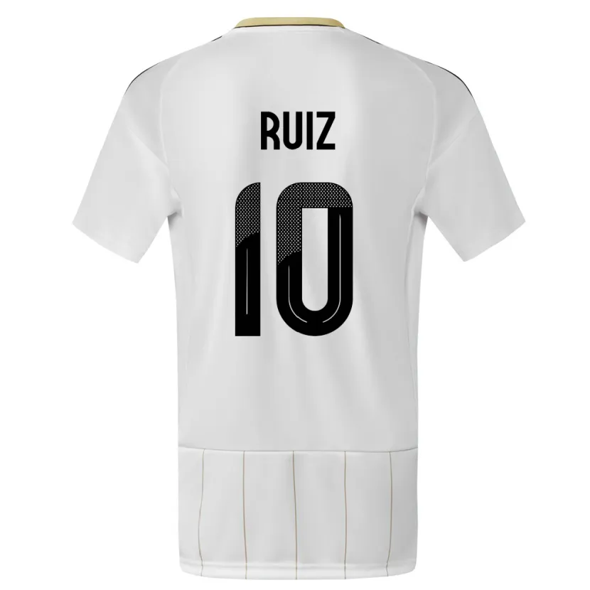 Danxen Mujer Camiseta Costa Rica Bryan Ruiz #10 Blanco 2ª Equipación 24-26 La Camisa México