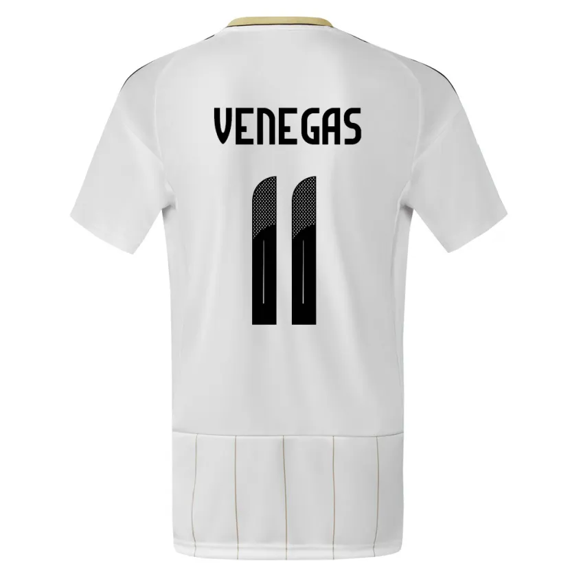 Danxen Mujer Camiseta Costa Rica Johan Venegas #11 Blanco 2ª Equipación 24-26 La Camisa México
