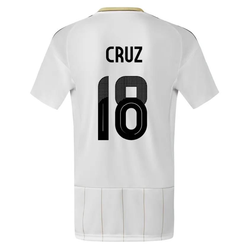 Danxen Mujer Camiseta Costa Rica Aaron Cruz #18 Blanco 2ª Equipación 24-26 La Camisa México