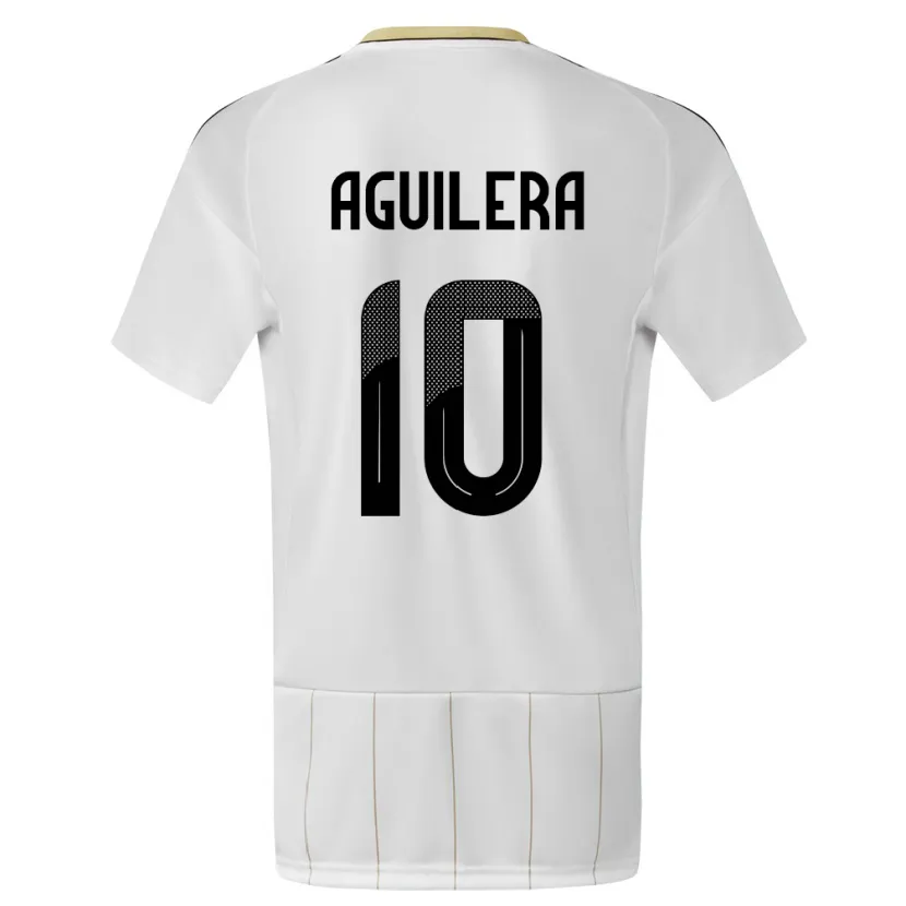 Danxen Mujer Camiseta Costa Rica Brandon Aguilera #10 Blanco 2ª Equipación 24-26 La Camisa México