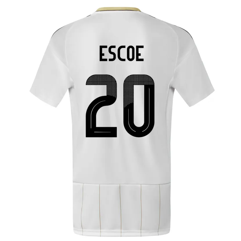 Danxen Mujer Camiseta Costa Rica Enyel Escoe #20 Blanco 2ª Equipación 24-26 La Camisa México