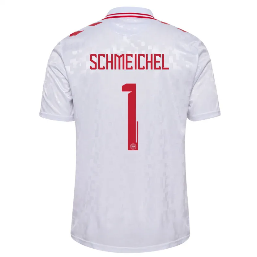 Danxen Mujer Camiseta Dinamarca Kasper Schmeichel #1 Blanco 2ª Equipación 24-26 La Camisa México