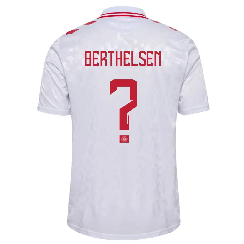 Danxen Mujer Camiseta Dinamarca Villum Berthelsen #0 Blanco 2ª Equipación 24-26 La Camisa México