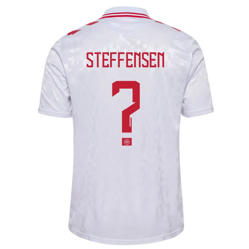 Danxen Mujer Camiseta Dinamarca Mark Steffensen #0 Blanco 2ª Equipación 24-26 La Camisa México