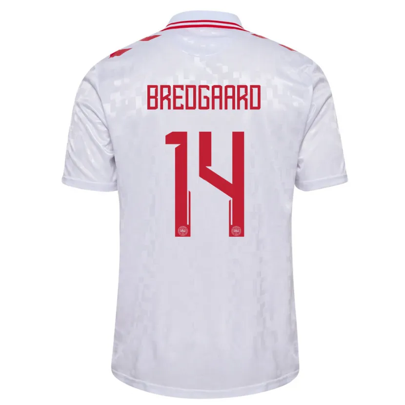 Danxen Mujer Camiseta Dinamarca Sofie Bredgaard #14 Blanco 2ª Equipación 24-26 La Camisa México