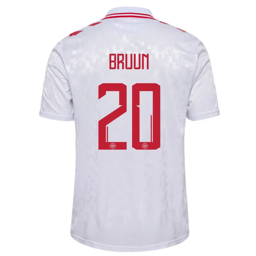 Danxen Mujer Camiseta Dinamarca Signe Bruun #20 Blanco 2ª Equipación 24-26 La Camisa México