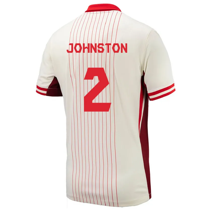Danxen Mujer Camiseta Canadá Alistair Johnston #2 Blanco 2ª Equipación 24-26 La Camisa México