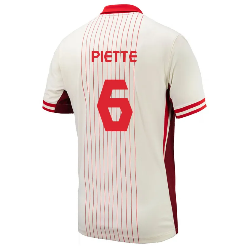 Danxen Mujer Camiseta Canadá Samuel Piette #6 Blanco 2ª Equipación 24-26 La Camisa México
