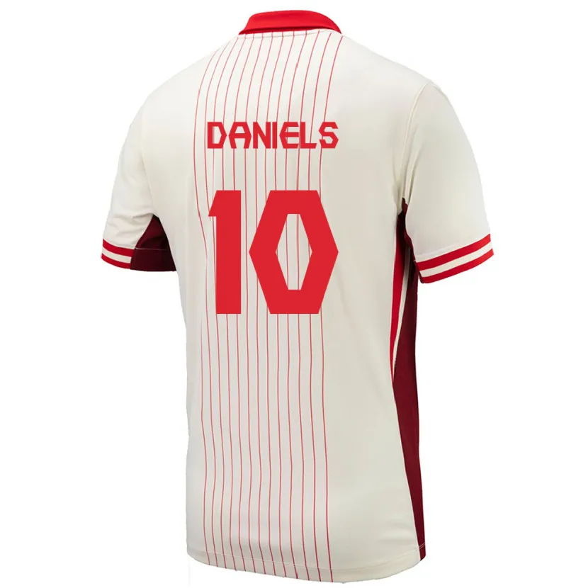 Danxen Mujer Camiseta Canadá Aidan Daniels #10 Blanco 2ª Equipación 24-26 La Camisa México