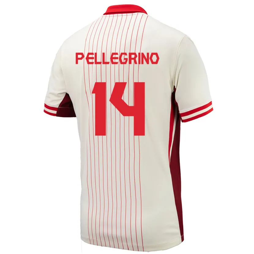 Danxen Mujer Camiseta Canadá Gabriel Pellegrino #14 Blanco 2ª Equipación 24-26 La Camisa México