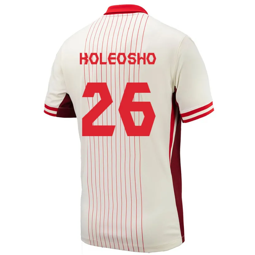 Danxen Mujer Camiseta Canadá Luca Koleosho #26 Blanco 2ª Equipación 24-26 La Camisa México