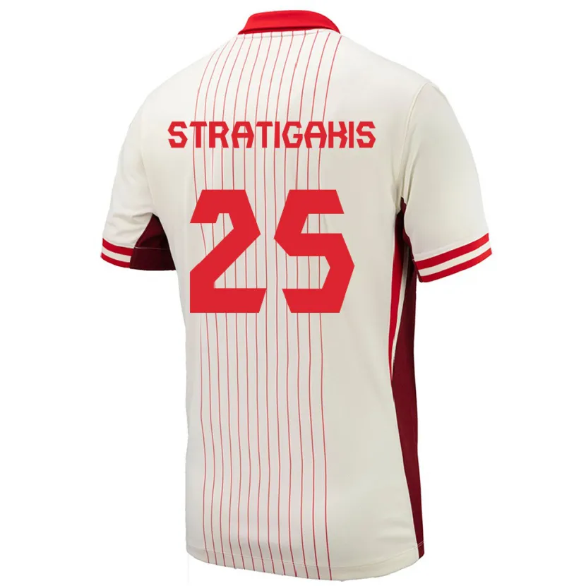 Danxen Mujer Camiseta Canadá Sarah Stratigakis #25 Blanco 2ª Equipación 24-26 La Camisa México