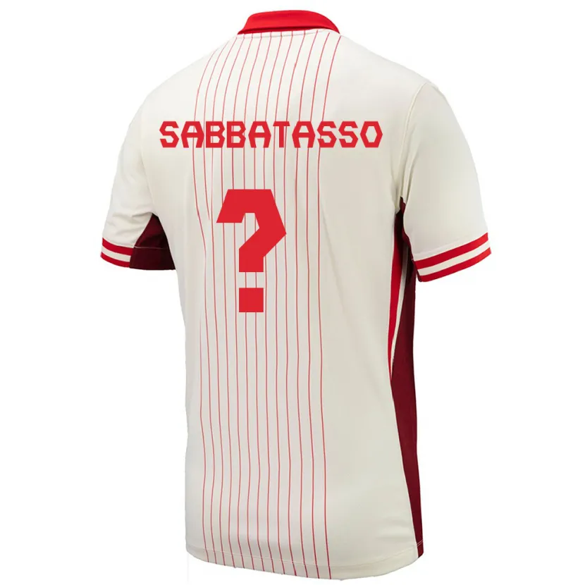 Danxen Mujer Camiseta Canadá Jeronimo Sabbatasso #0 Blanco 2ª Equipación 24-26 La Camisa México