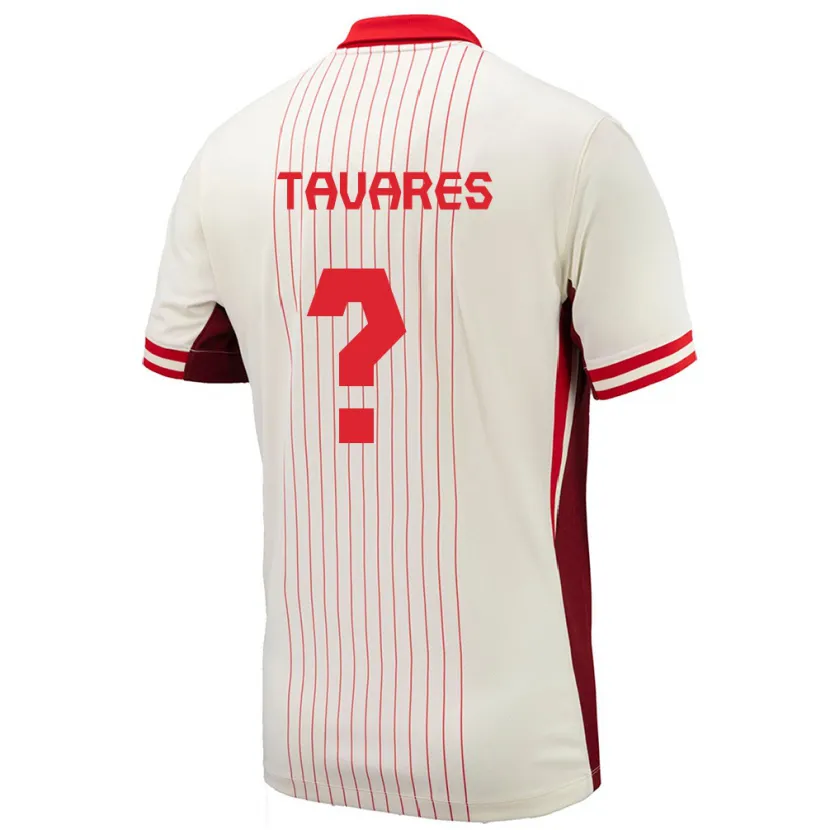 Danxen Mujer Camiseta Canadá Hugo Tavares #0 Blanco 2ª Equipación 24-26 La Camisa México