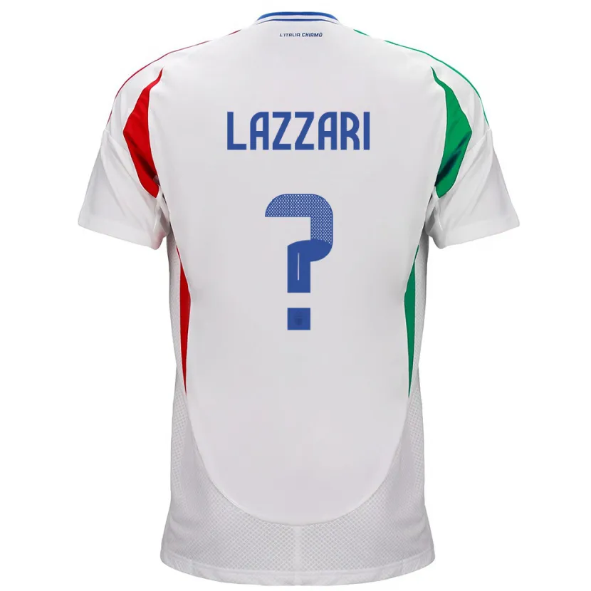 Danxen Mujer Camiseta Italia Manuel Lazzari #0 Blanco 2ª Equipación 24-26 La Camisa México