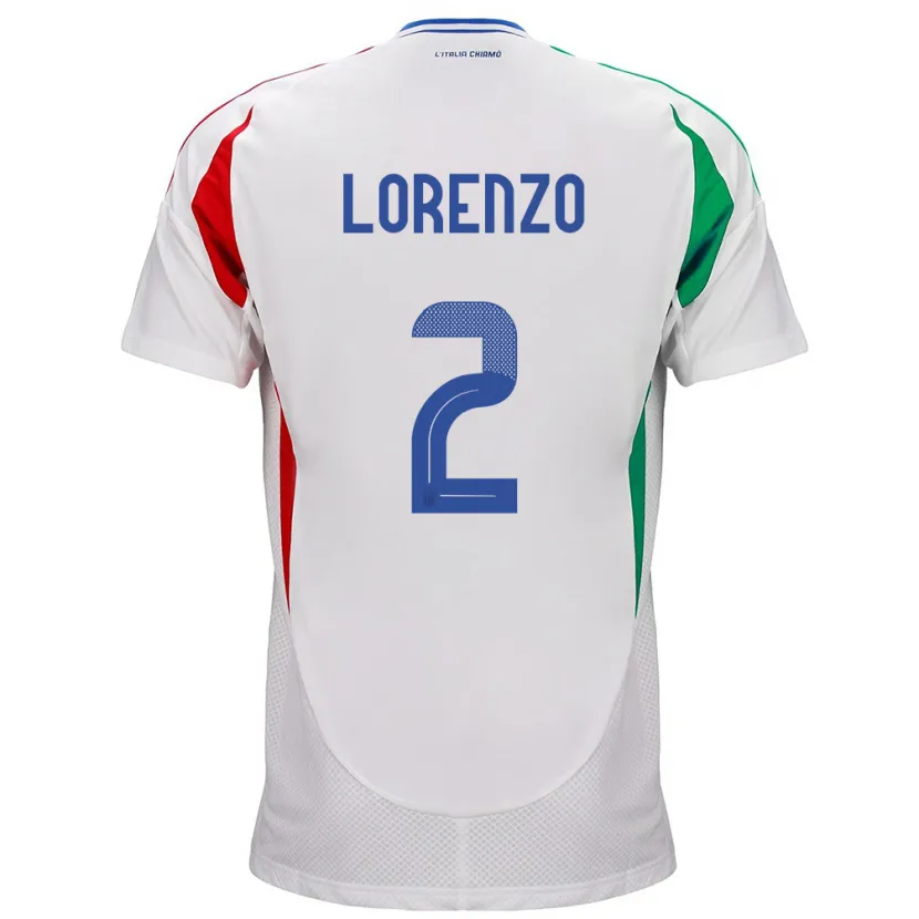 Danxen Mujer Camiseta Italia Giovanni Di Lorenzo #2 Blanco 2ª Equipación 24-26 La Camisa México
