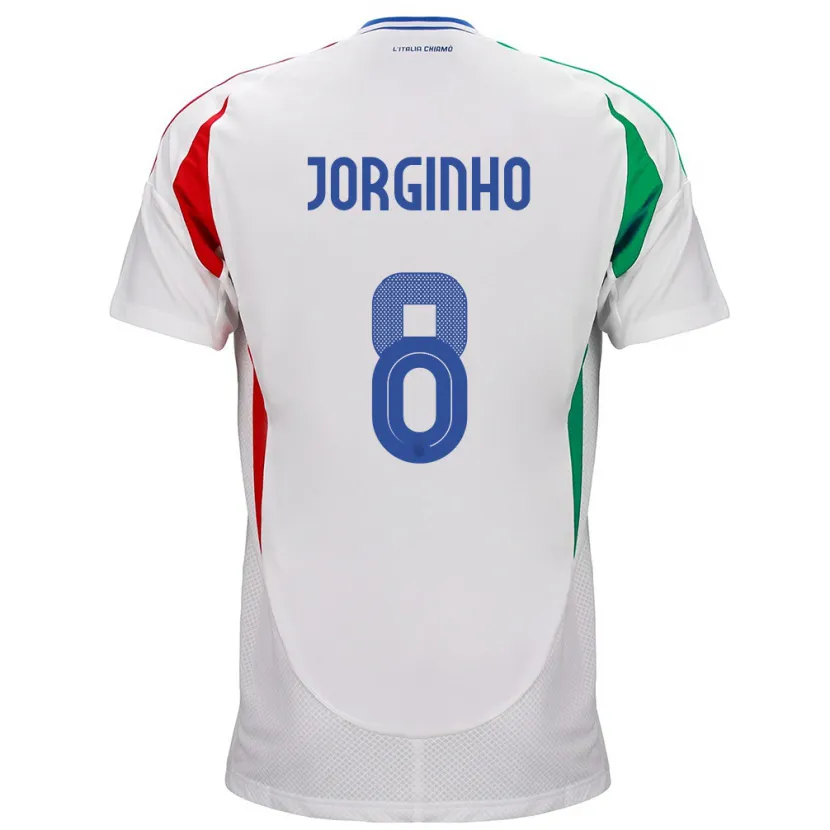 Danxen Mujer Camiseta Italia Jorginho #8 Blanco 2ª Equipación 24-26 La Camisa México